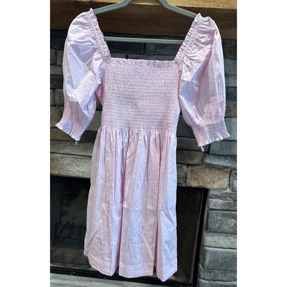 Women’s HILL HOUSE HOME Pink/White Gingham The Nap Dress Size XXS *B2 - Picture 1 of 5
